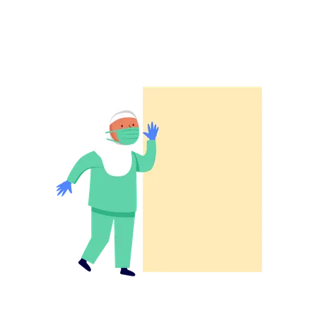 Female Nurse Holding Blank Placard Place Your Own Advice Quote To Make Your Own Health Advertisements Illustration