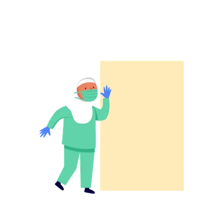 Female nurse holding blank placard  Illustration