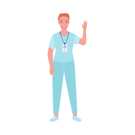 Female Nurse saying hello  Illustration