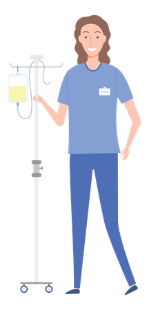 Female Nurse standing Illustration