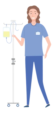 Female Nurse standing Illustration