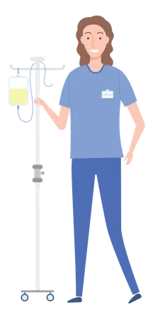 Female Nurse standing  Illustration