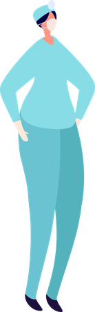 Female Nurse Wearing Medical Mask  Illustration