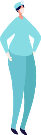 Female Nurse Wearing Medical Mask  Illustration