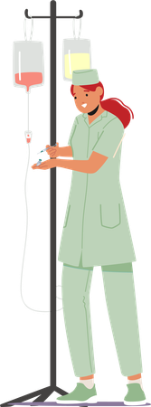 Female Nurse with Dropper  Illustration