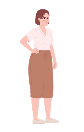 Female office worker in summer work outfit  Illustration