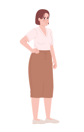 Female office worker in summer work outfit  Illustration