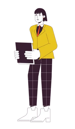 Female office worker with paperwork  Illustration