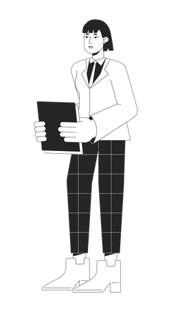 Female office worker with paperwork  Illustration