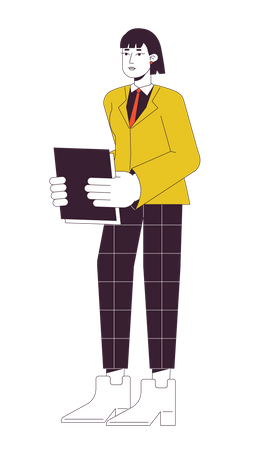 Female office worker with paperwork  Illustration