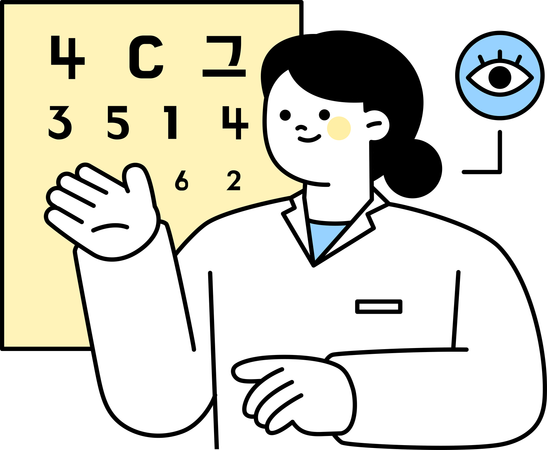 Female ophthalmologist  Illustration