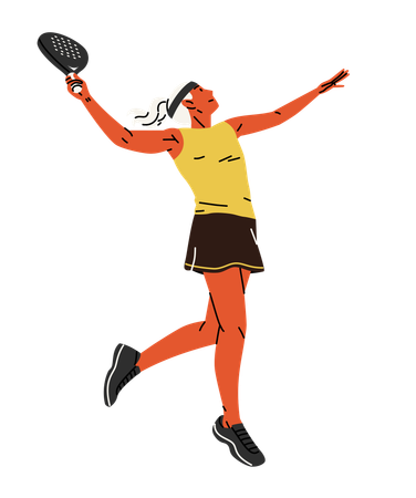 Female Padel Athlete Serving with Power  Illustration