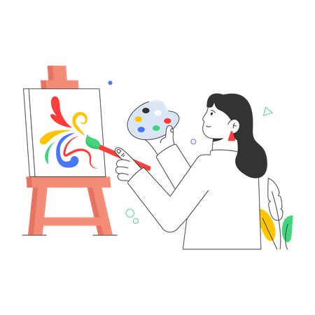 Female Painter Illustration