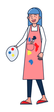 Female painter  イラスト