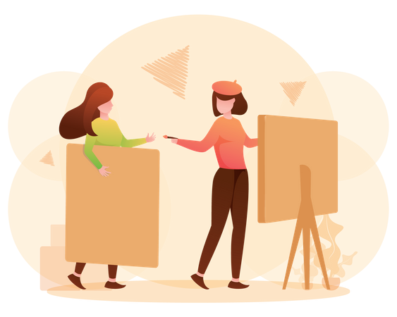 Female painter  イラスト