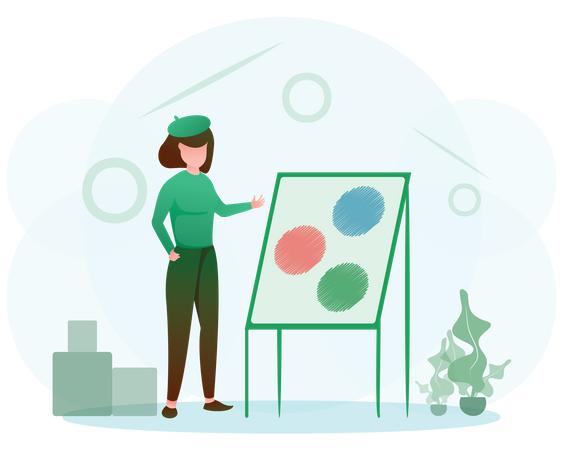 Female painter  イラスト