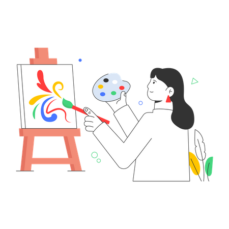Female Painter  イラスト