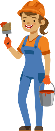 Female Painter  イラスト
