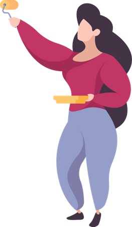 Female Painter  イラスト
