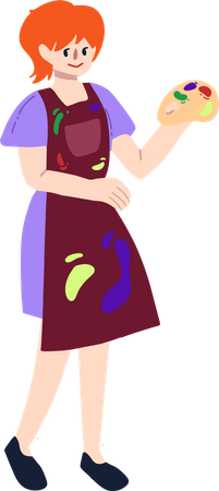 Female Painter  イラスト