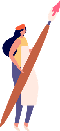 Female painter  イラスト