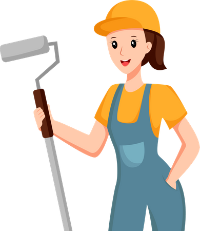 Female Painter  イラスト