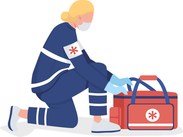 Female paramedic Illustration