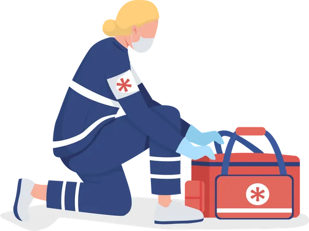 Female paramedic Illustration