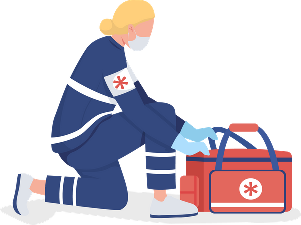 Female paramedic  Illustration