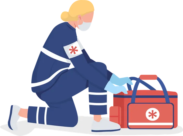 Female paramedic  Illustration