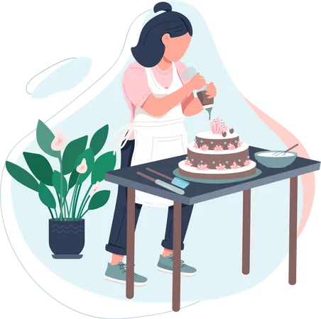 Female pastry chef Illustration