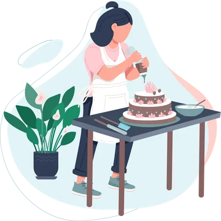 Female pastry chef  Illustration