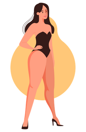 Female pear body shape Illustration