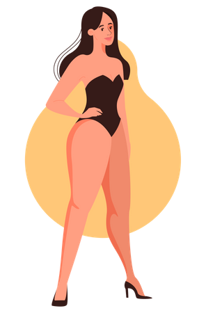 Female pear body shape  Illustration