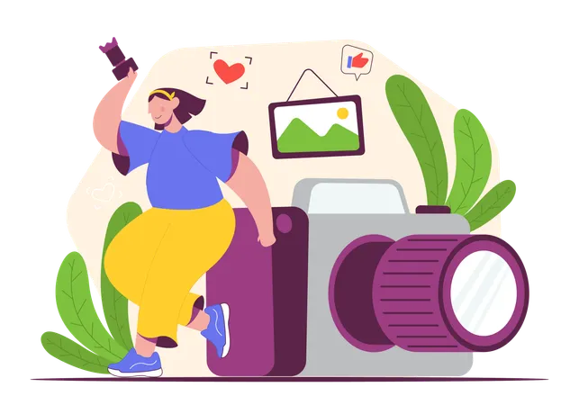 Female Photographer  Illustration