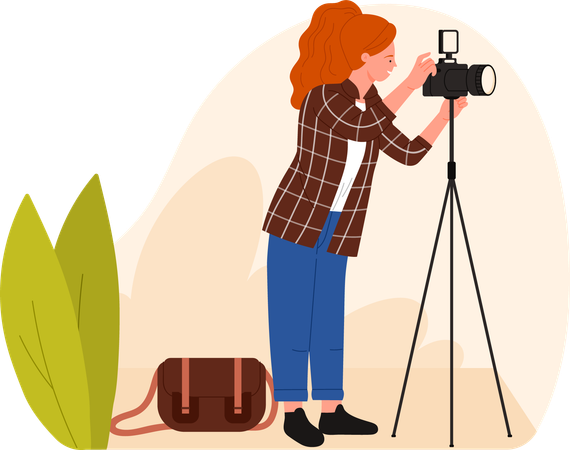 Female photographer  Illustration