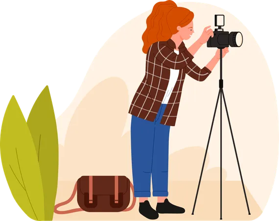 Female photographer  Illustration