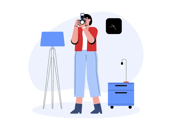 Female Photographer  Illustration