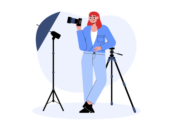 Female Photographer  Illustration