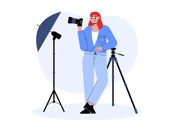 Female Photographer  Illustration