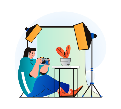 Female photographer  Illustration