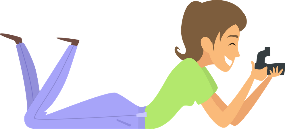 Female Photographer taking photo  Illustration