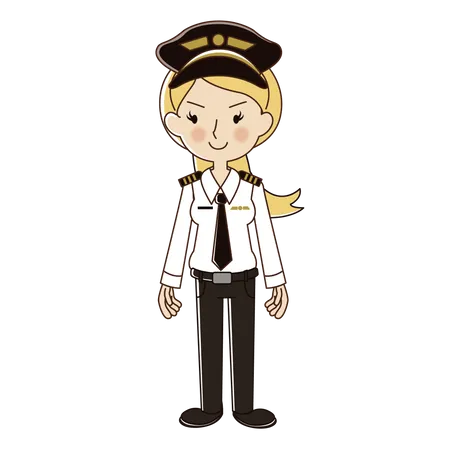 Female pilot Illustration