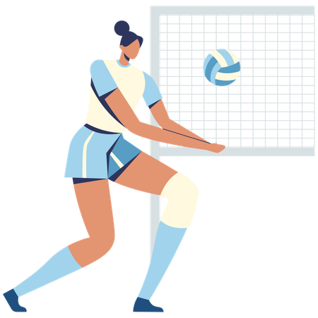 Female player Dig volleyball  Illustration