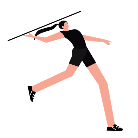 Female player doing javelin throw  Illustration