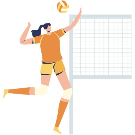 Female player Jumping volleyball Serve  Illustration