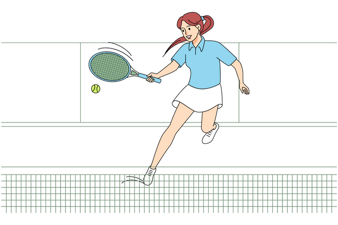 Female player playing tennis  Illustration