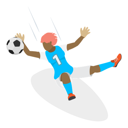 Female playing football  Illustration
