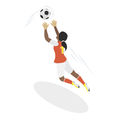 Female playing football  Illustration
