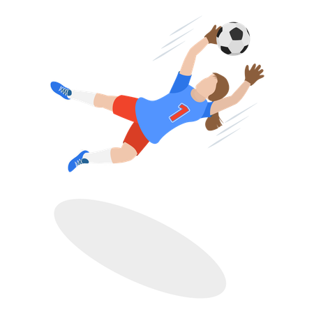 Female playing football  Illustration